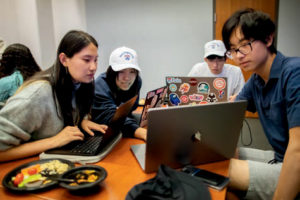 Students in UPGRADE meeting in Penn Engineering.