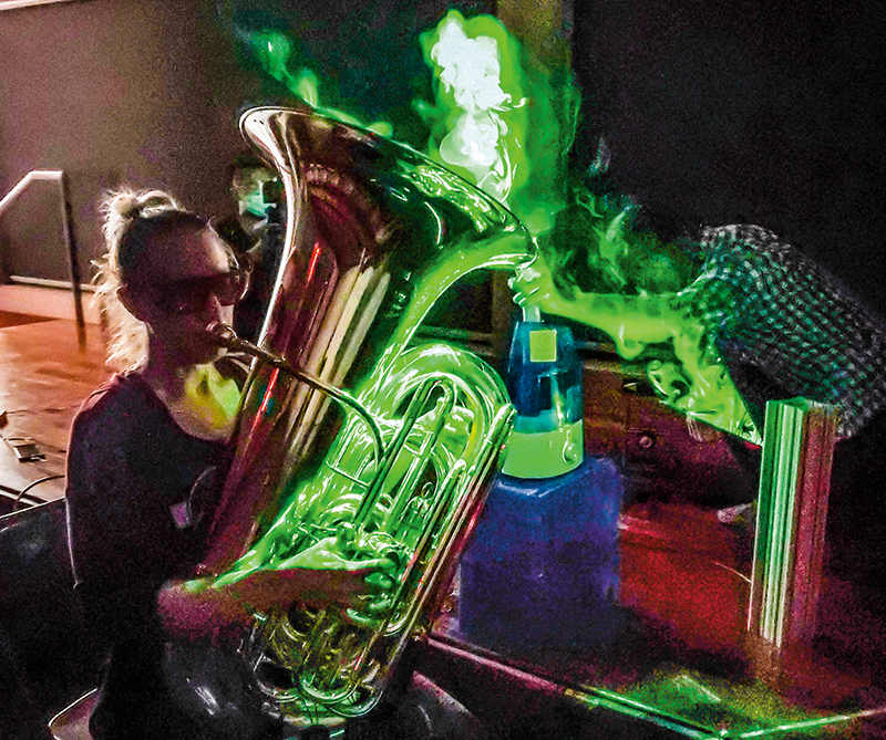 Philadelphia orchestra tuba player during COVID research at Penn.