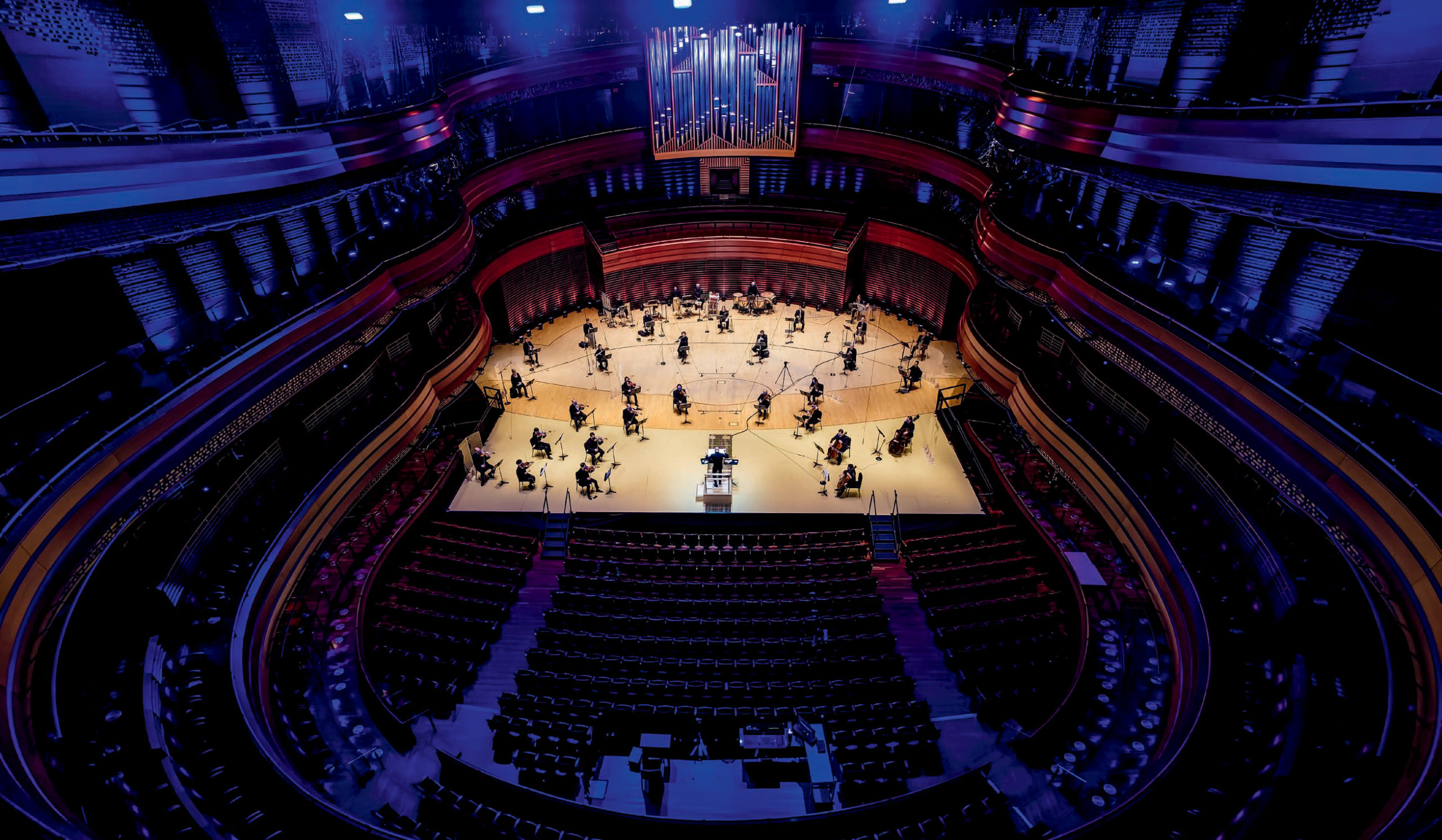 The Philadelphia Orchestra in summer 2020 configuration. Photo by Jeff Fusco.